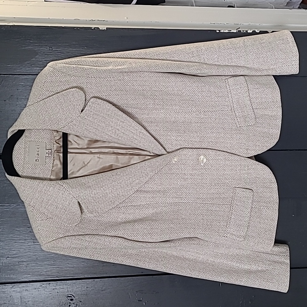 Biacci cream herringbone blazer